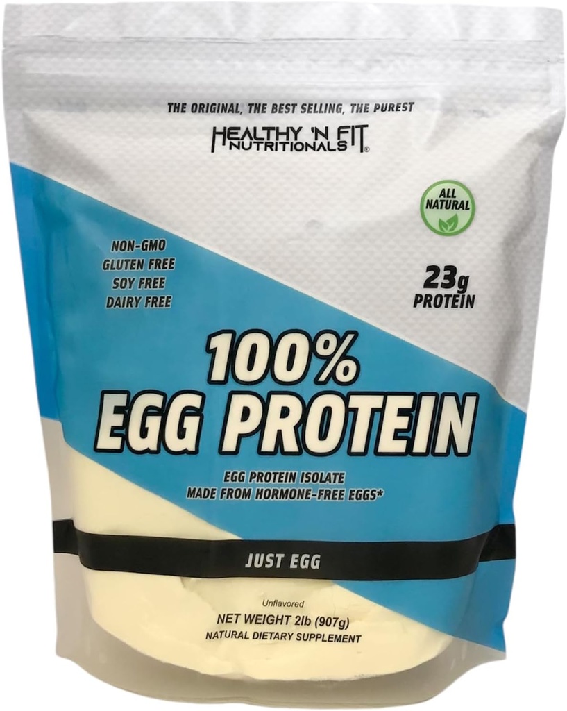 Sund 'N Fit - 100% æg protein (uden smag) Natural, 2 LB taske. Bare Egg Instant Tørret Hvidt: Super til bagning og blanding.