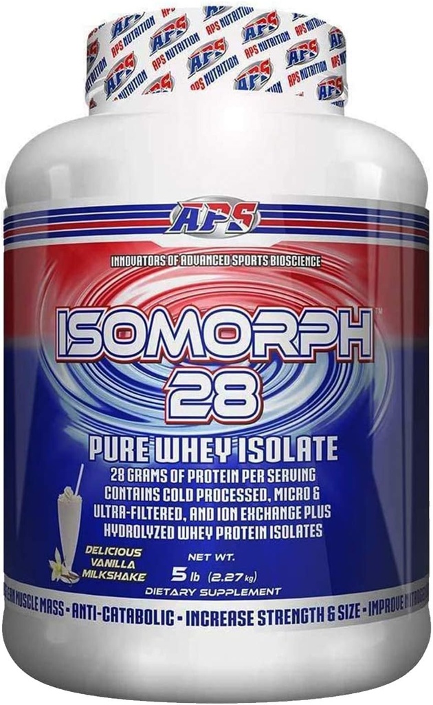 IsoMorph 28 af APS Nutrition, Pure Whey isolere protein pulver supplement, Vanilla Milkshake, 5 LB