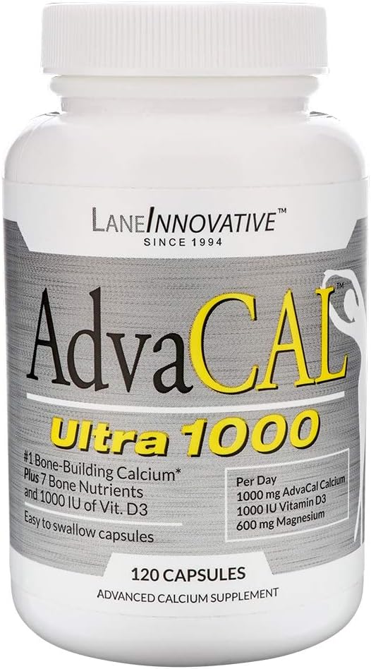 Lane Innovative - AdvaCAL Ultra 1000, Bone Building Calcium, herunder vitamin D3 og Magnesium, Easy Absorption (40 Servere)