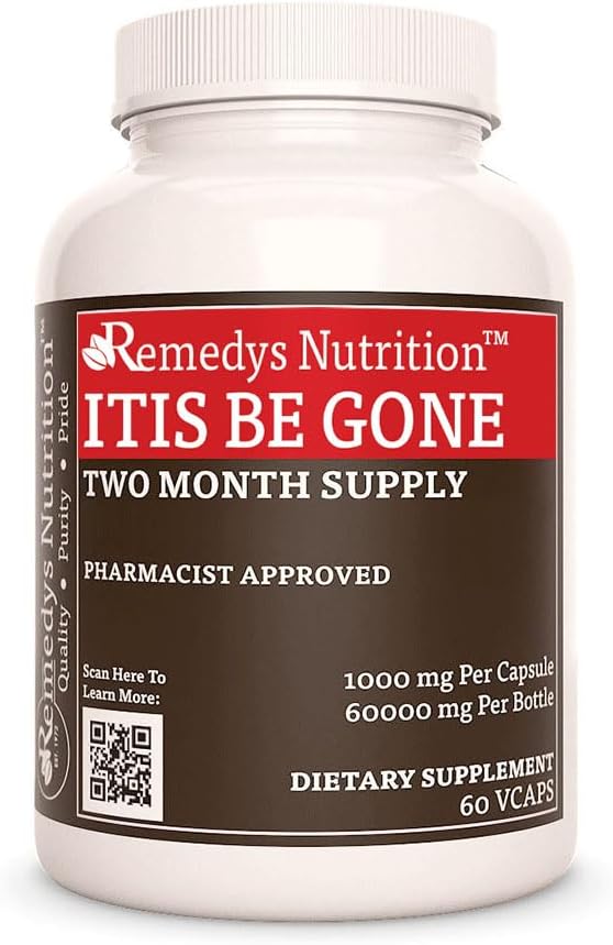 Remedy 's nutrition Itis Be Gone Gone 124; 1.000 mg, 60 Vegansk Kapsler Herbal Kosttilskud 124; Two Month Supply
