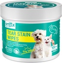 Hundeøjenvipper, Gentle Eye-vipper til hunde og katte, Pet Eye Cleaner Wash Fjerner udledning, skorpe, affald, og Gunk (100, Unduft)