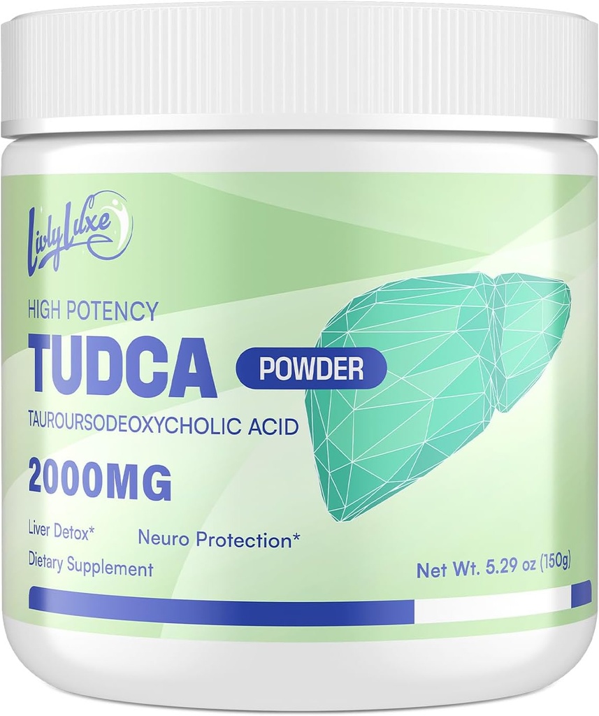 TUDCA pulver lever support - 2000mg høj absorption lever Detox & reparation Support med mælk tidsel, Artiskoke, Bile Salte, Ox Bile, Herbal Blend-30 Serveringer, Non- GMO