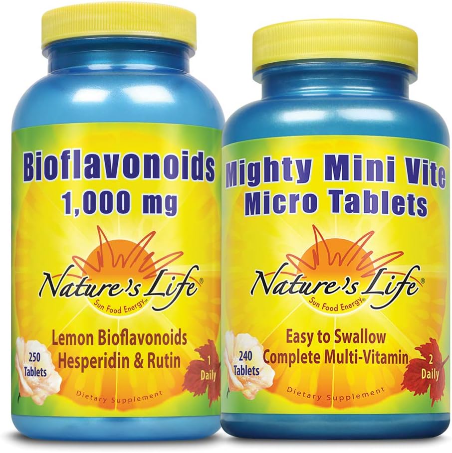 Nature 's Life Lemon Bioflavonoids 1000mg & Mægtige Mini Vite Bundle