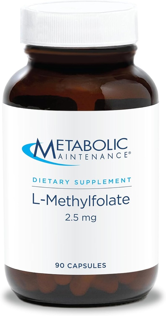 Metabolic Maintenance L-Methylfolate 2.5 mg - L Methyl Folate, Methylfolate Supplement for Women & Men, Methylated Vitamin B9 (5-MTHF) for Brain Health, Focus, and Calm - 30 Capsules (Pack of 1)