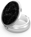 Pill Box 3 Segment Lille Pill Case, Portable for Pocket eller Purse Pill Organizer Pill Container Holder til at holde vitaminer, medicin, fiskeolie og kosttilskud (Black Marble)