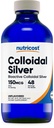 Nutricost kolloid sølv 8oz - Cobalt blå glasflasker, bio- aktiv kolloid sølv