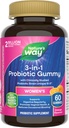 Nature 's Way 3- in-1 Kvinder Probiotiske Gummies, Reduces Occasional Bloating *, Understøtter fordøjelse og vaginal sundhed *, Klinisk Studerede Probiotiske Strain, Gluten Free, Orange Flavored, 60 Gummies