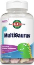 KAL MultiSaurus Kids Chewable Multivitaminer, 11 essentielle vitaminer og mineraler til børn, Berry, Grape, Orange Chewables, Gluten og Fructose Gratis, 90 Serveringer, 90 Dinosaur-formet Chewables