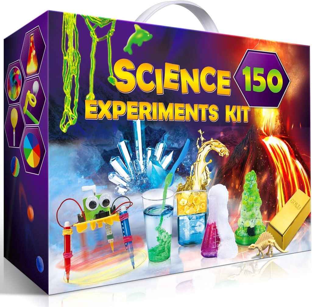UNGLINGA 150 Experiments Science Kits for Kids, S.T.E.M Educational Project Toys for Boys Girls Fødselsdagsgaver Idéer, Volcano, Kemi Lab Tools Scientist Set