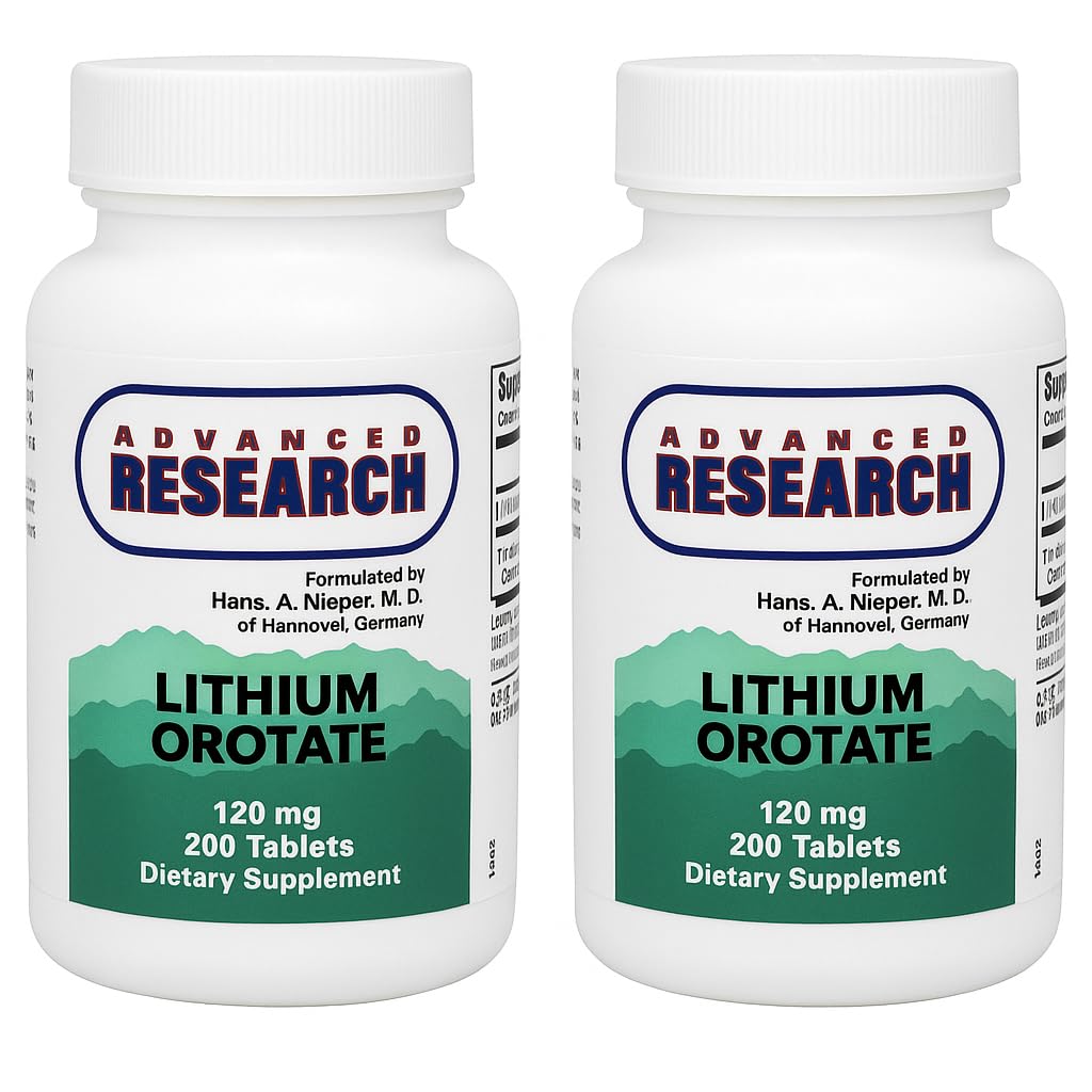 Nutrient Carriers Advance Research Lithium Orotere 120 Mg 200 tabletter (pakke med 2)