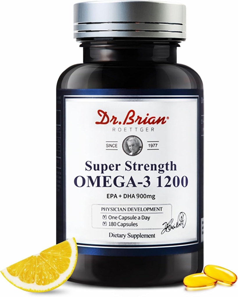 Dr. Brian Omega 3 Fish Oil - 1200 mg - 124; 180 Softgels Lemon Flavor rTG Omega3