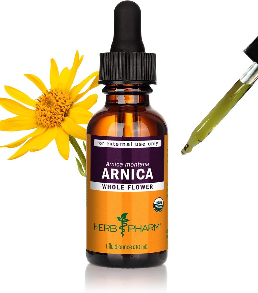 Herb Pharm Certified Organic Arnica Liquid Extract for Minor Pain Support, 1 Fl Oz