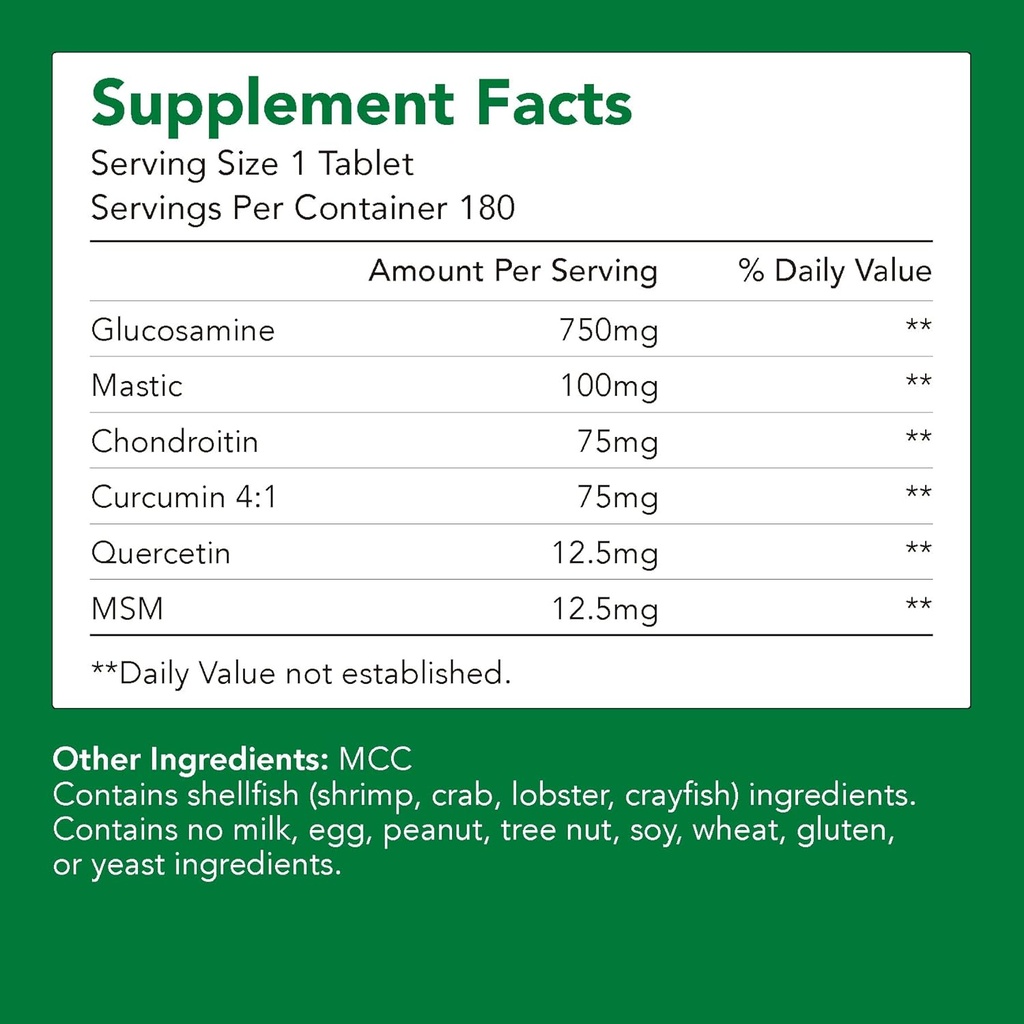 Præmie Glucosamin + Chondriotin + MSM + Mastisk + Curcumin (750mg)