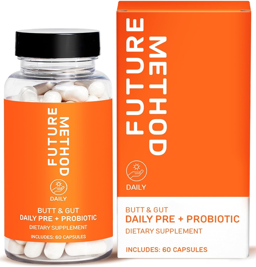 FREMTIDIG METODE Synbiotika Prebiotika til mænd og kvinder - Probiotika & Prebiotika Supplement for fordøjelse, immunitet og regelmæssighed (60ct)