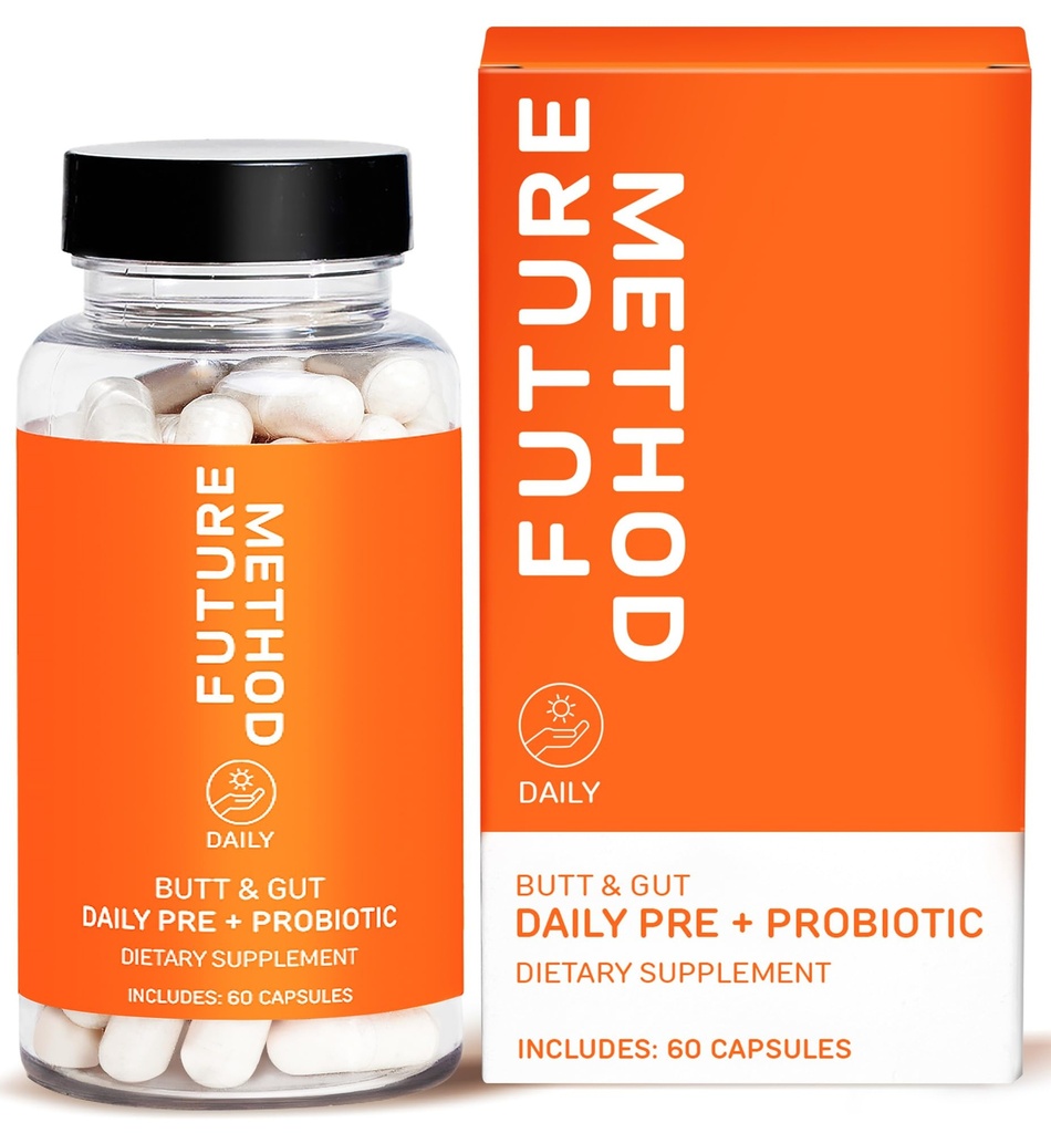 FREMTIDIG METODE Synbiotika Prebiotika til mænd og kvinder - Probiotika & Prebiotika Supplement for fordøjelse, immunitet og regelmæssighed (60ct)