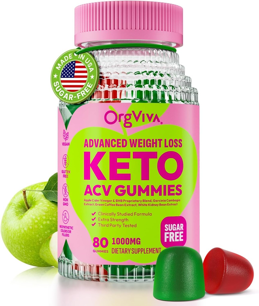 Keto Acv Gummies for Advanced Weight Loss: Apple Cider Vincious Gummies med Vitamin til at understøtte fordøjelse, Metabolisme, og immunforsvar - Sukker Free 80 ct