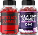 Keto ACV Gummies Avanceret vægttab (90 Greve) - Støtte sund fordøjelse & Metabolisme - Melatonin til voksne (180 Greve) - Hurtig opløsning Melatonin 20mg Gummies - Ikke GMO, Vegan & USA Made