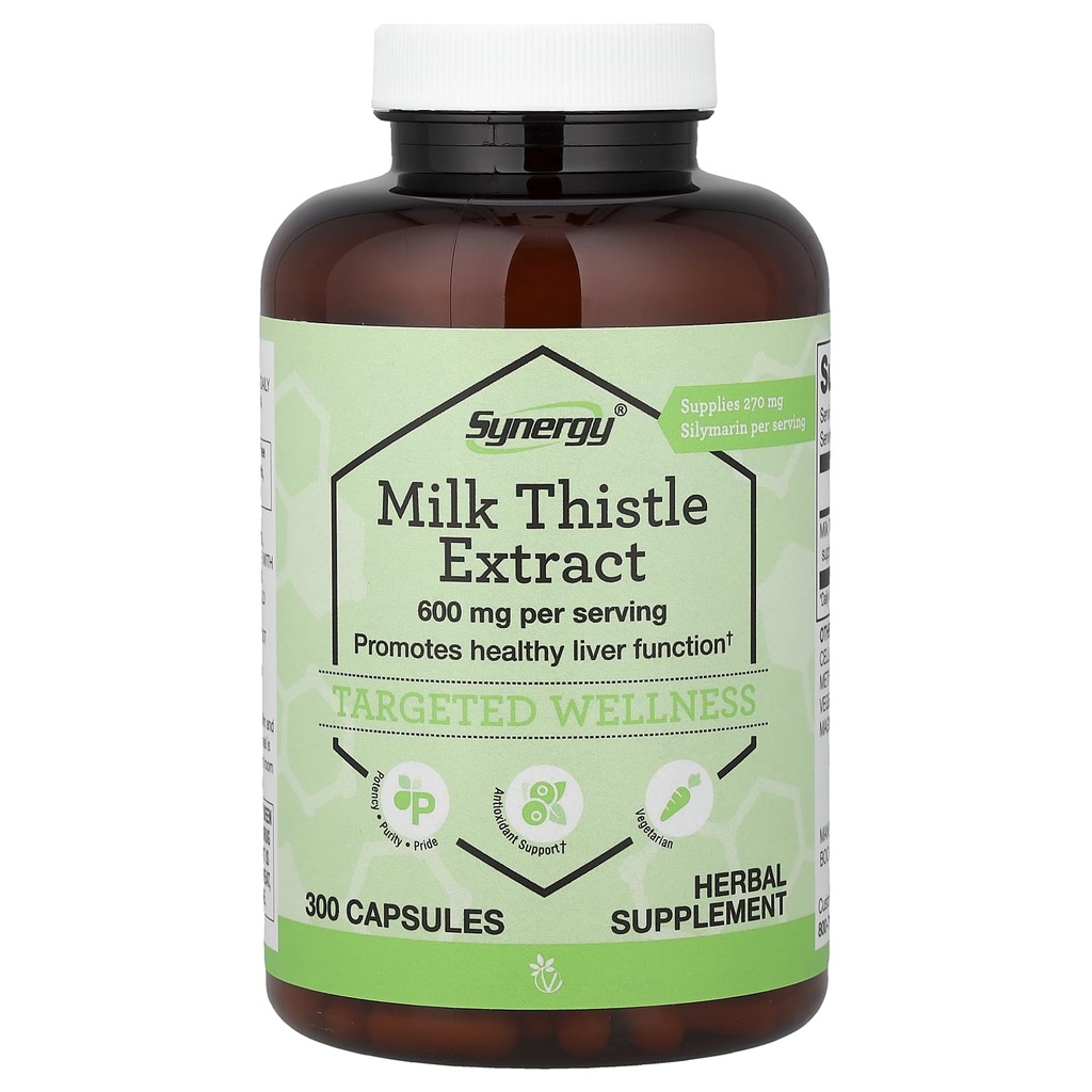 Vitacost Milk Thistle Extract - Standardiseret - 600 mg per servering - 300 kapsler