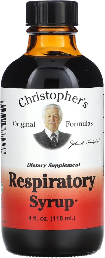 Christopher 's Original Formulas Respiratory Syrup 4 oz ttesmå 124; Urtestøtte til lunger, Sinus & bronkial sundhed