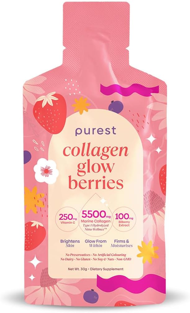 Collagen Glow Berries x 30 SACHETS - 1 Måned Supply Collagen Supplement Drikke