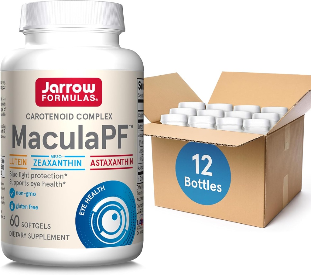 Jarrow Formulas MaculaPF Softgels - 60 Greve - Eye Antioxidant Supplement - Eye Supplement for Vision - Eye Health Supplements for Voksnes - Non-GMO - Gluten Free