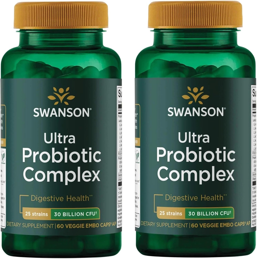Swanson Ultra Probiotic Complex 30 milliarder Cfu 60 Veg kapsler (2 Pack)