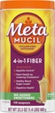 Metamucil Fiber, 4-in-1 Psyllium Fiber Supplement, Sukker Free Powder, Unflavored Drink, 114 Servering (Packaging May Vary)