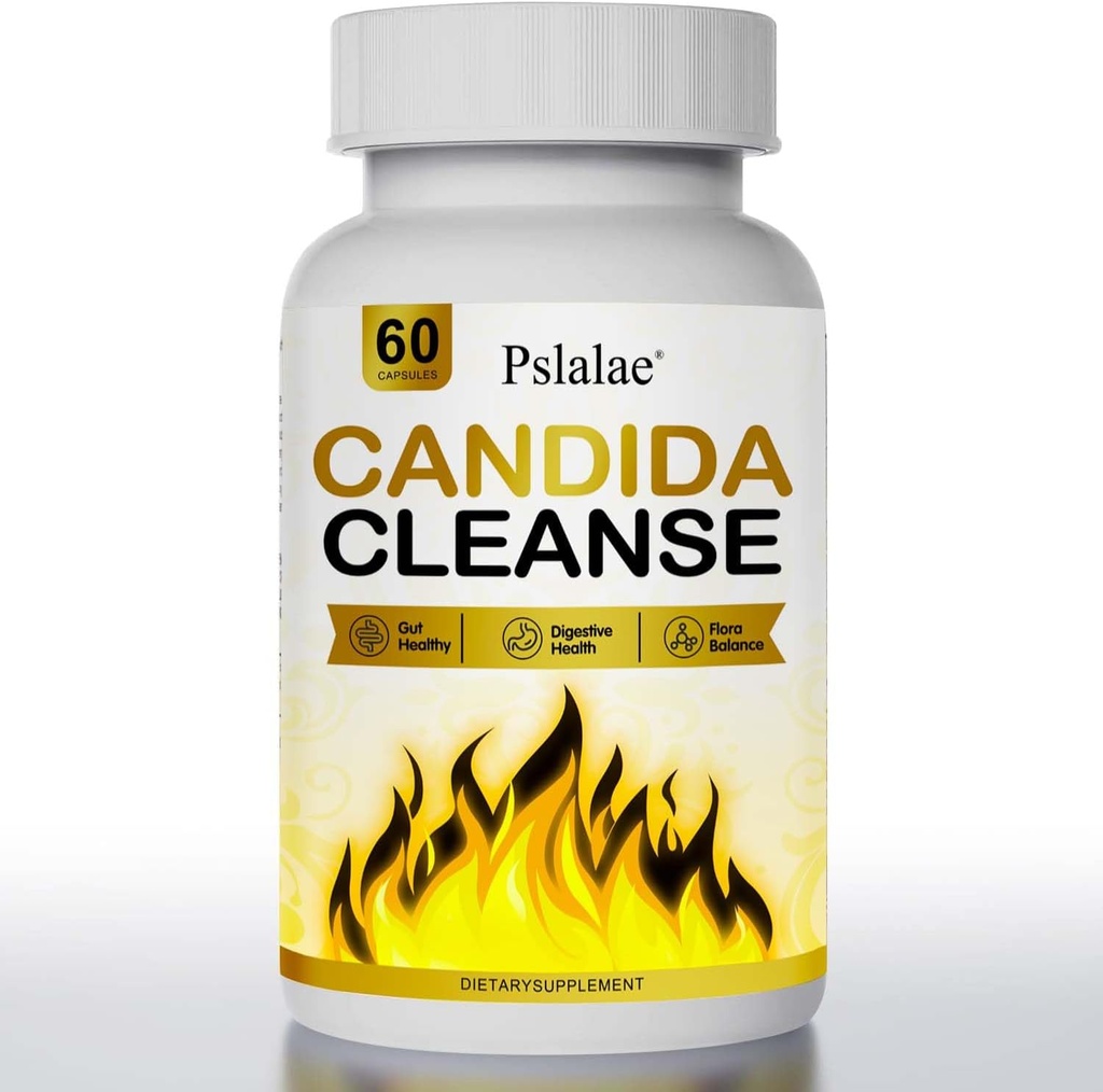 Candida Cleanse, Candida Cleanse Detox til kvinder & mænd, Hjælper Gut og Vaginal Sundhed, Feminin Balance Complex til kvinder, Candida Overvækst (60 kapsler)