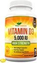 D3 5000 IE, 365 Easy- Swallow Softgels, High Strength Vitamin D 5000 IE tillæg - Full Year Supply