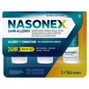 Nasonex 24HR Allergi Nasal Spray, Non- Drowsy, Scent- Free Mist, Allergi Symptomer + Nasal Congestion, Fuld reception Styrke, 120 sprays (3 Pack)