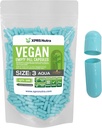 XPRS Nutra Størrelse 3 Tomme kapsler - 500 Grev Tomme Veganske piller - Vegetarisk Pille - DIY vegetabilsk Kapsel Filling- Veggie Pille Caps (Aqua)