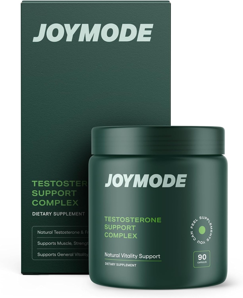 JOYMODE Testosteron Support Complex (90ct) -Natural Supplement for Mænd w / Ashwagandha, DIM, Magnesium, Zink & Boron