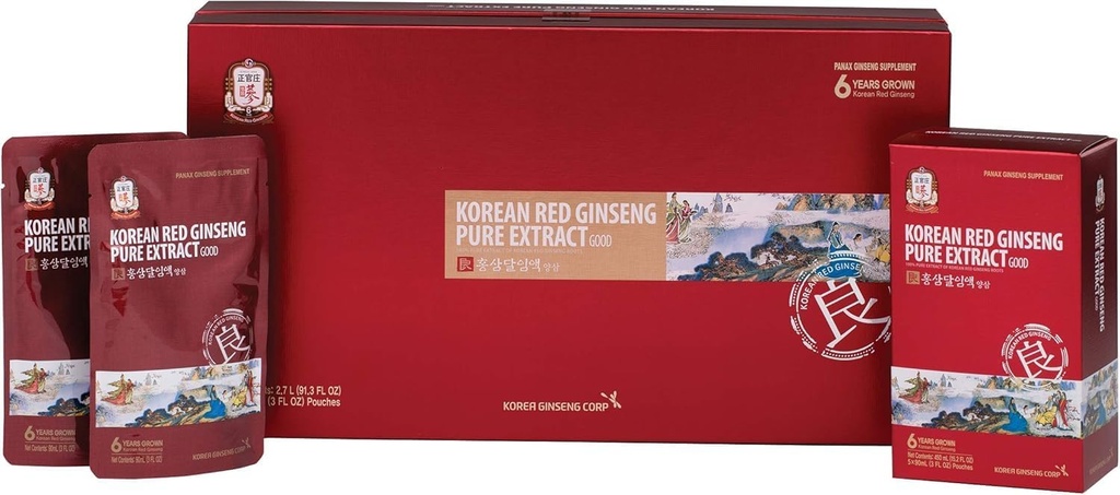 CheongKwanJang Koreansk Rød Ginseng Pure Extract Good Ginseng 124; Koreansk Rød Ginseng, Rød Ginseng, Ginseng Extract med Premium Grade Ginseng 124; Øger energi, Immunitet, Stamina, Blood Circumbuilding 124; 30 Tæl