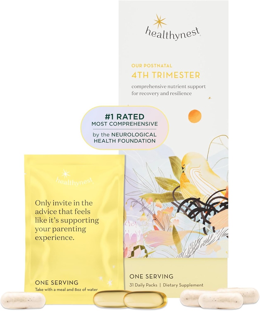 HealthyNest Postnatal & 4. Trimester Prenatal Vitamin Name 124; Lavet med Methylerede Folate, Cholin, DHA, Jern Name 124; 31 Day Supply