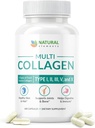 Multi Collagen 180 Protein Capsules - Type I, II, III, V, X Collagen Pills - Proprietary Blend of Eggshell, Chicken, Wild Fish & Grass-Fed Beef Collagen Peptides - 2025mg per serv