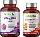 biophix vitamin K2 MK- 7- 100 mcg 60 - Gratis vitamin C- 1000 30 tabletter - Understøtter stærke knogler immunforsvar