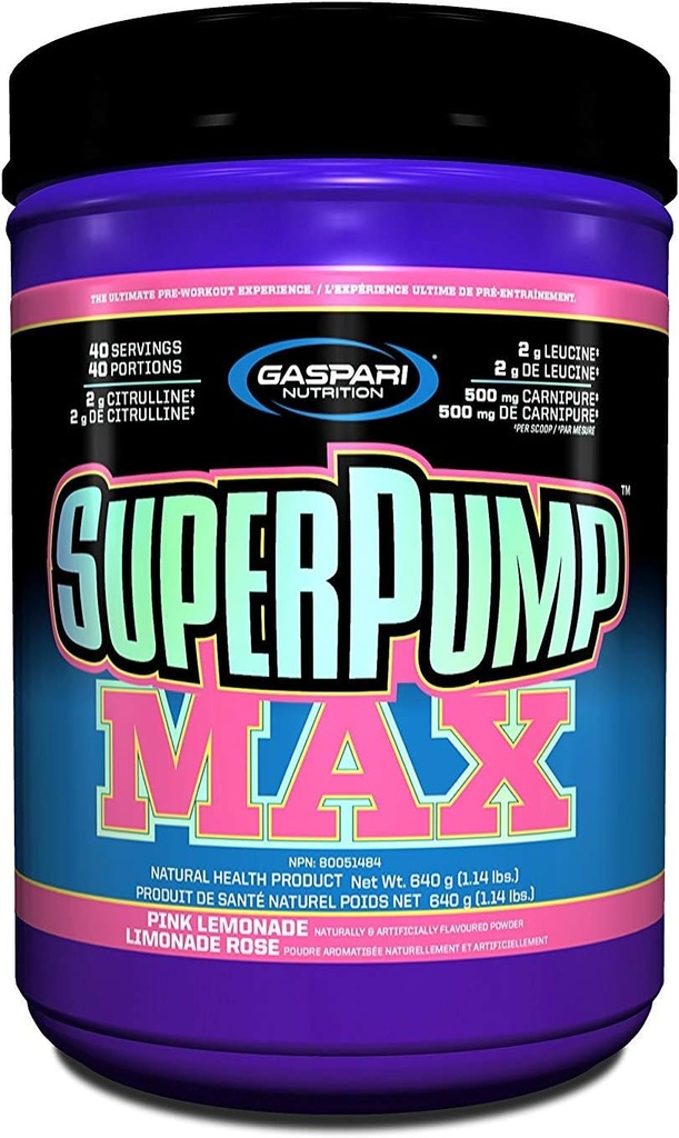 Gaspari Nutrition Superpumpe Max, Pink Lemonade, 1.41- Pounds