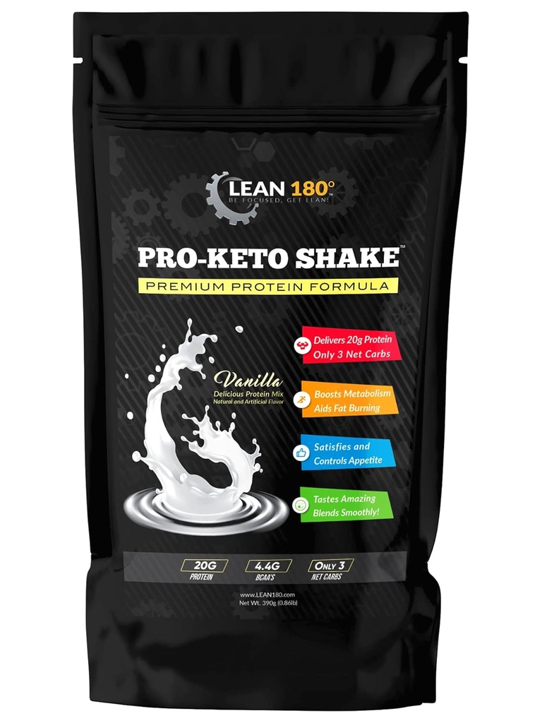 Pro Keto Shake - Bedste Tasting Low Carb Lavt sukker ren protein Shake for Keto og alle kost vægttab (Vanilla)