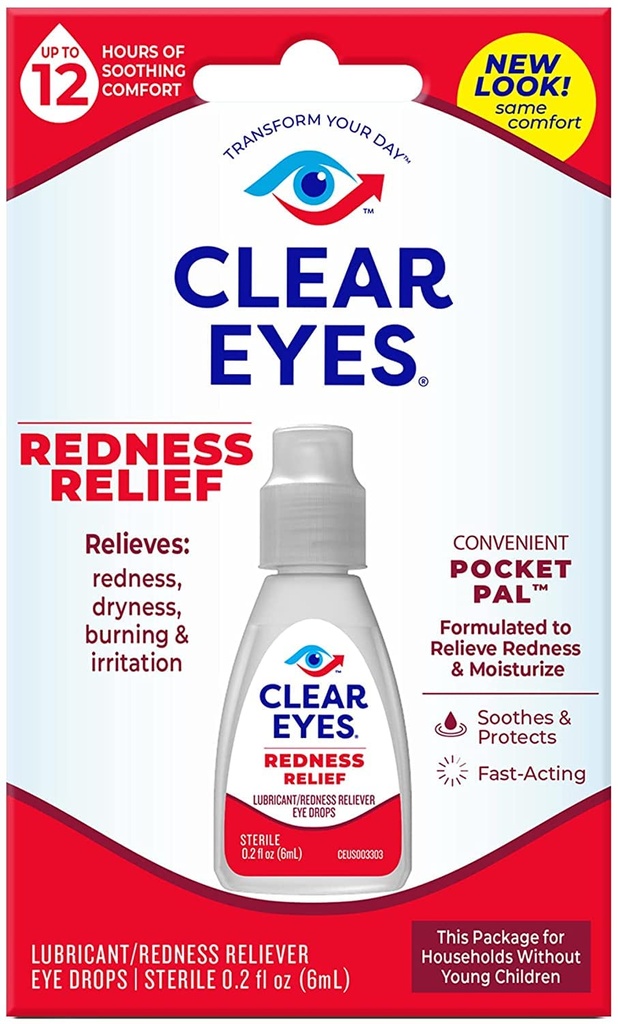 Clear Eyes Redness 12hr Relief Eye Drops - 0.2oz