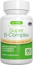 Igennus Super B- Complex Methylerede B-vitaminer, Alle dages ernæring levering, Ren etiket, MTHFR tillæg med methylfolat & B12 Methylcobalamin, Vegan, Lab Verified, 60 små tabletter