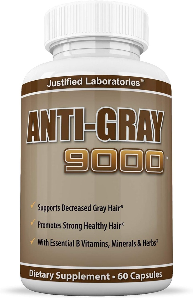 Begrundede laboratorier Anti Gray Hår 9000 Hjælper Gendanne naturlige hår farve 60 kapsler pr flaske 1 flaske