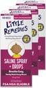 Little Remedies Steril Baby Saline Nasal Spray and Drops, Safe for Newborns to Relieve Stuffy and Try Noses, 0.5 Fl Oz, Pack af 3
