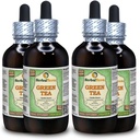 Grøn te (Camellia Sinensis) Glycerit, Økologisk Tørrede blade Alkohol- Free Liquid Extract (Brand Name: HerbalTerra, Stolt Made in USA) 4x4 fl.oz (4x120 ml)