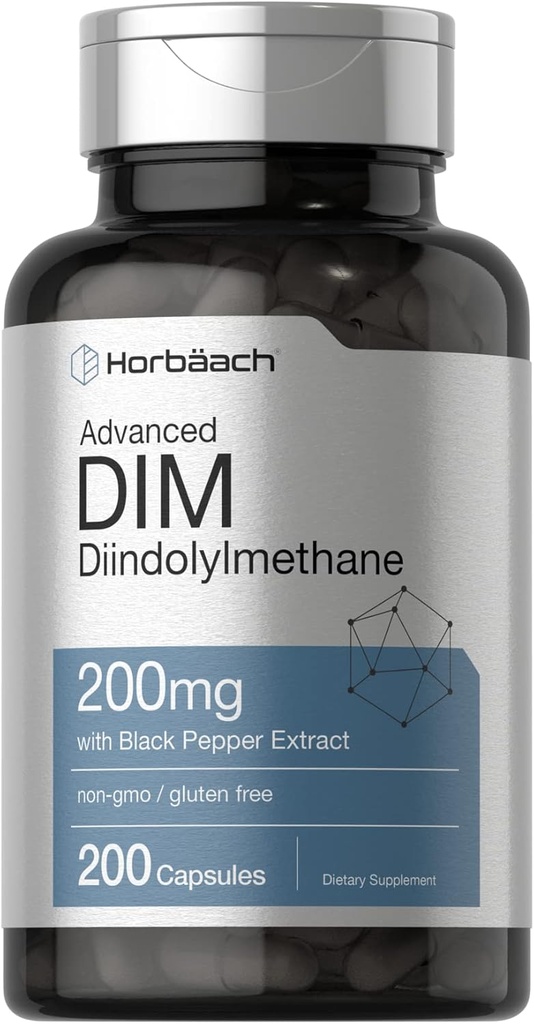 Horbäach DIM Supplement for kvinder og mænd; 200mg ekskl. GMO, gluten fri