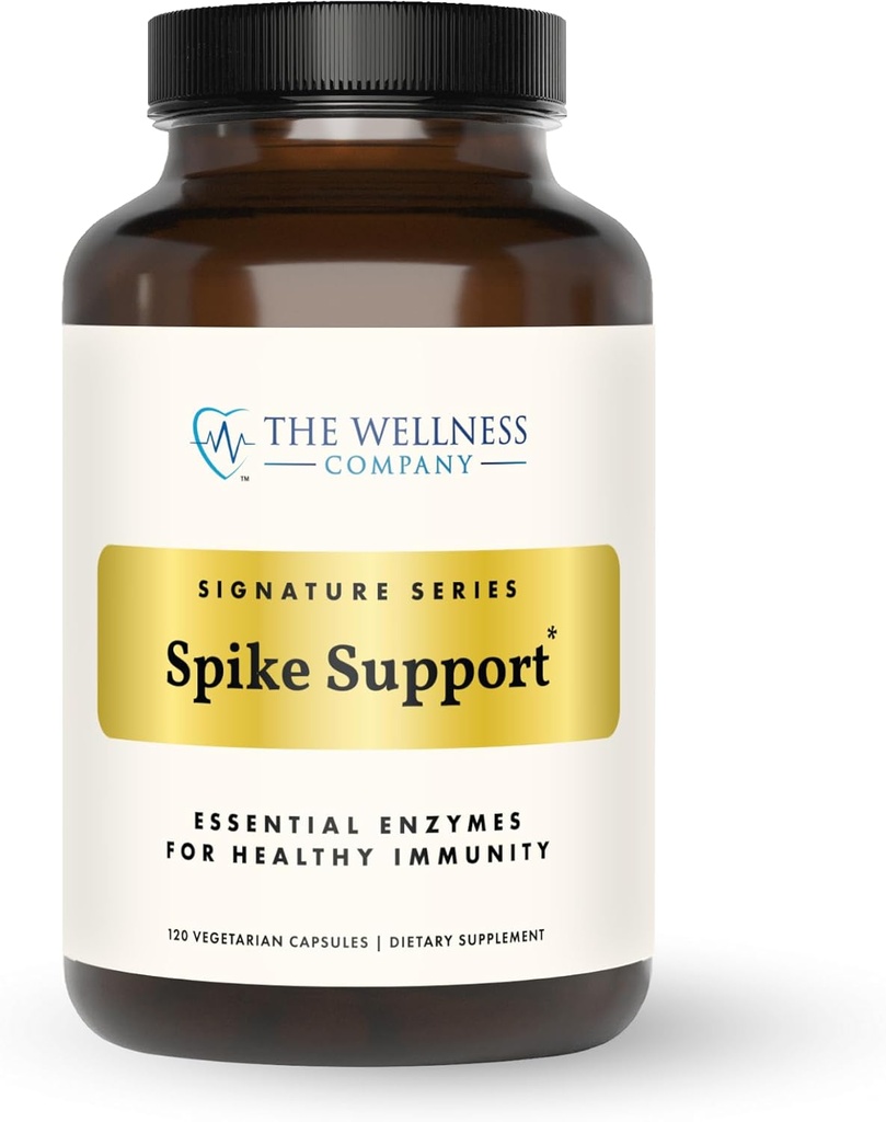 The Wellness Company Spike Support - Detox, immunforsvar, blodgennemstrømning, antiklumpning - Nattokinase, Mælkebøtte Root, & Black Sativa; 120ct (2 måneders levering)