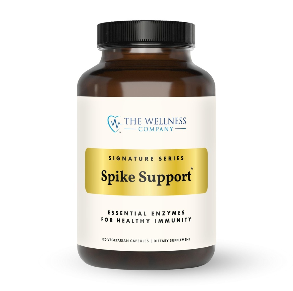 The Wellness Company Spike Support - Detox, immunforsvar, blodgennemstrømning, antiklumpning - Nattokinase, Mælkebøtte Root, & Black Sativa; 120ct (2 måneders levering)