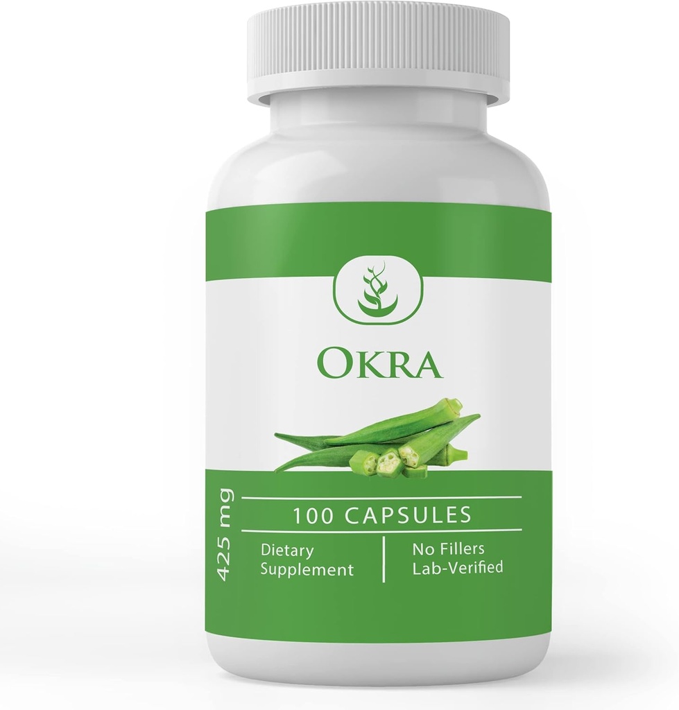 Pure Original Ingredienser Okra Extract (100 kapsler), Altid Pure, Ingen tilsætningsstoffer eller Fillers