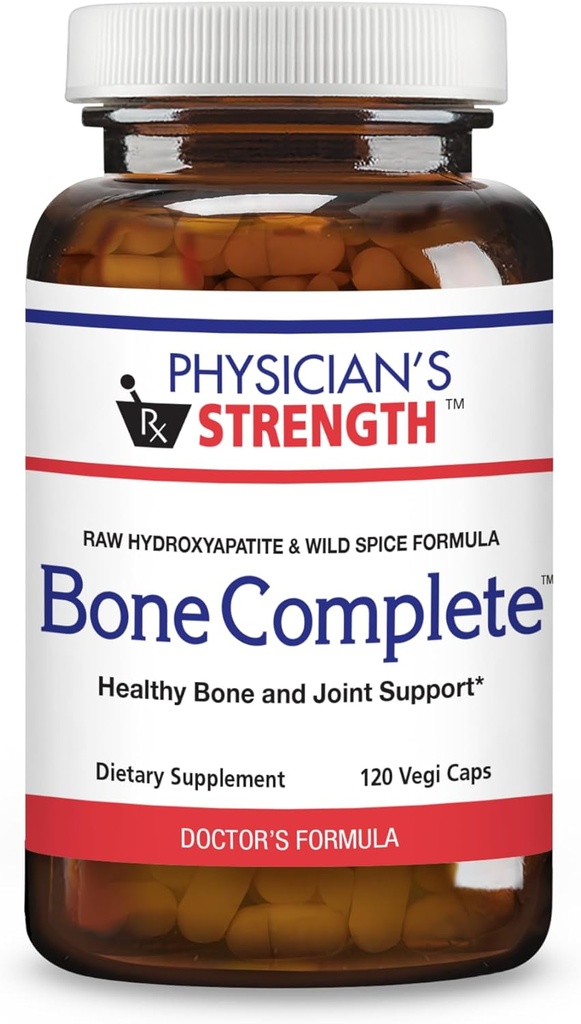 Physician's Strength Bone Complete - 120 Vegi Capsules - Healthy Bone & Joint Support - Non-GMO - 60 Servings
