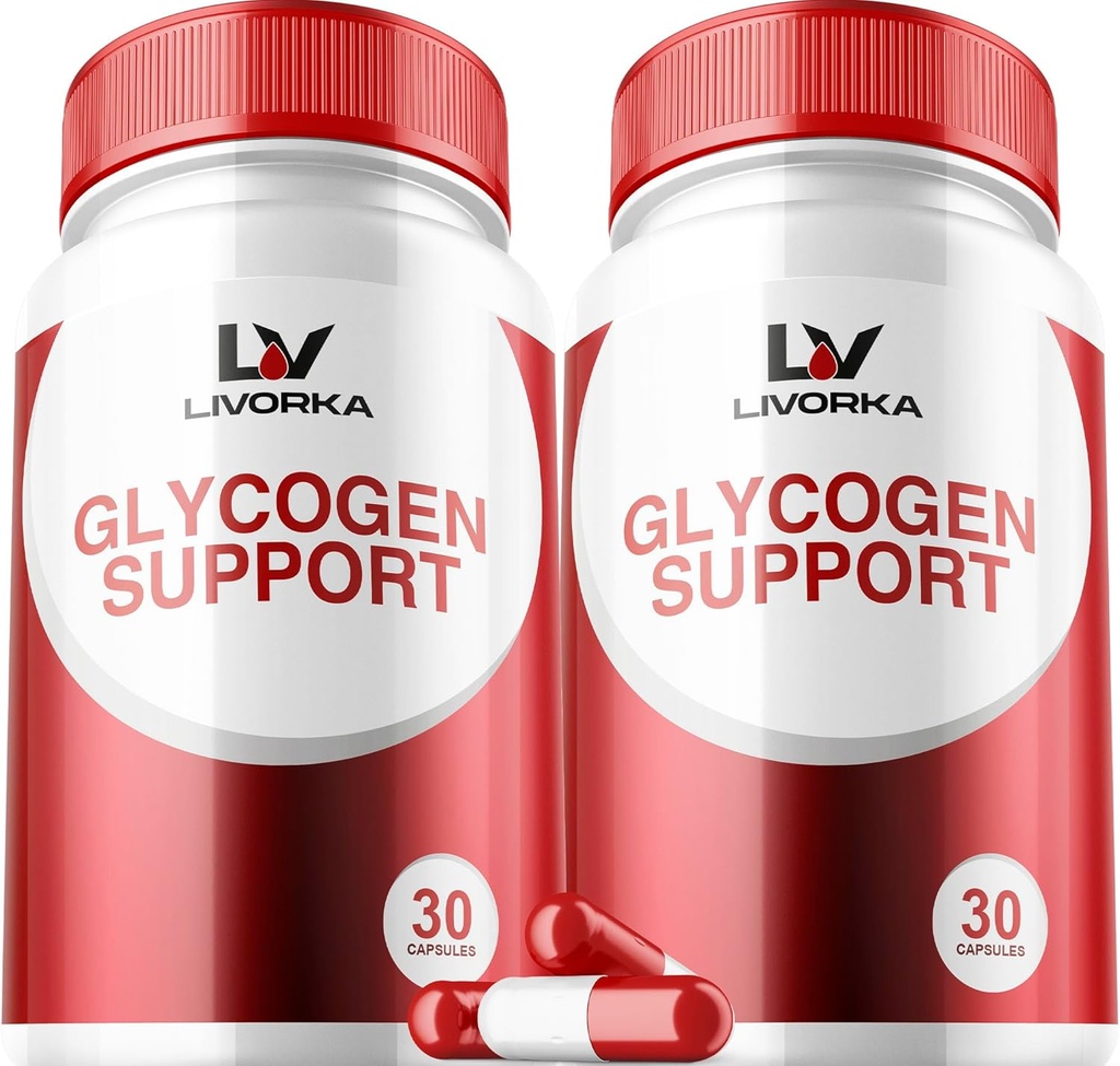 2 Pack - Glycogen Support, Glycogen Control Advanced Formel, Glycogen kapsler, Glycogen Fix med kraftfulde ingredienser, 30 kapsler Per flaske til 60 dage