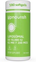 UpNourish Liposomal D3 K2 Vitamin 10000 IE D3 og K2 MK- 7 200 mcg - 180 Vitamin D3 k2 (Vitamina D3 con K2) Mini Softgels - Let at synke K2 D3 Vitamin